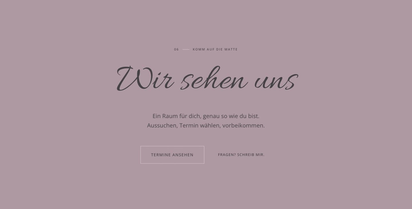 Terminsektion Wir sehen uns auf leyoga.at mit Button Termine ansehen